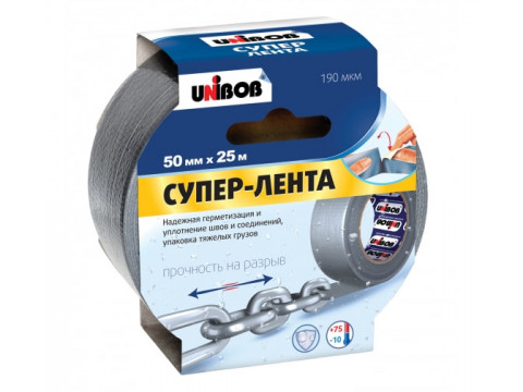 Армированный скотч UNIBOB 50 мм х 25 м серый в Екатеринбурге